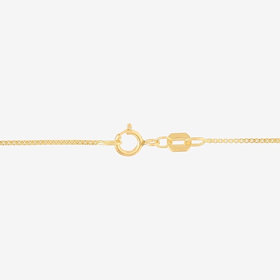 Womens 10K Gold 20 Inch Box Chain Necklace