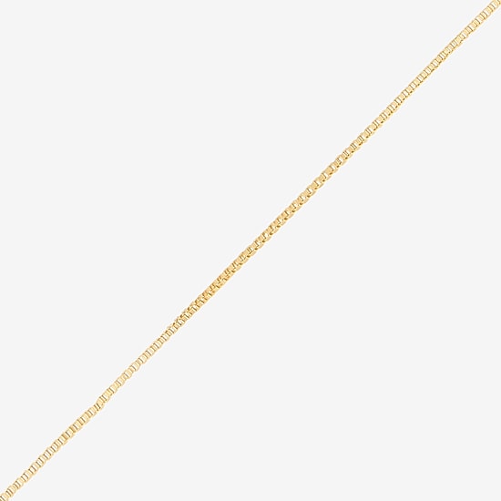 Womens 10K Gold 20 Inch Box Chain Necklace
