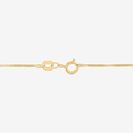 Womens 10K Gold 16 Inch Box Chain Necklace