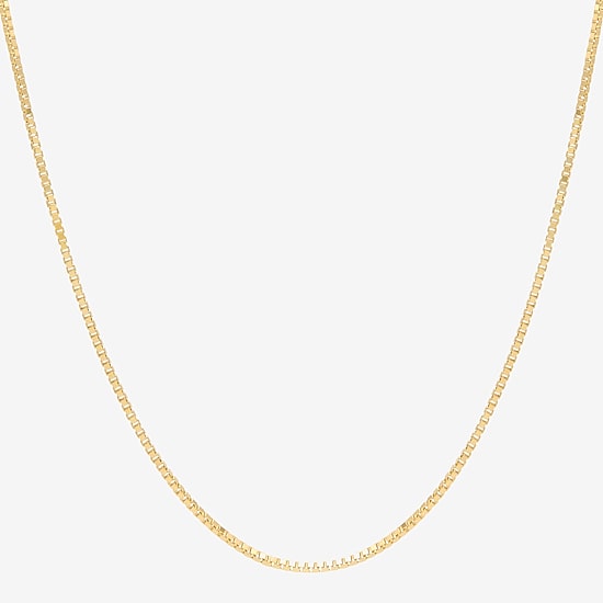 Womens 10K Gold 16 Inch Box Chain Necklace