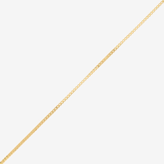 Womens 10K Gold 16 Inch Box Chain Necklace
