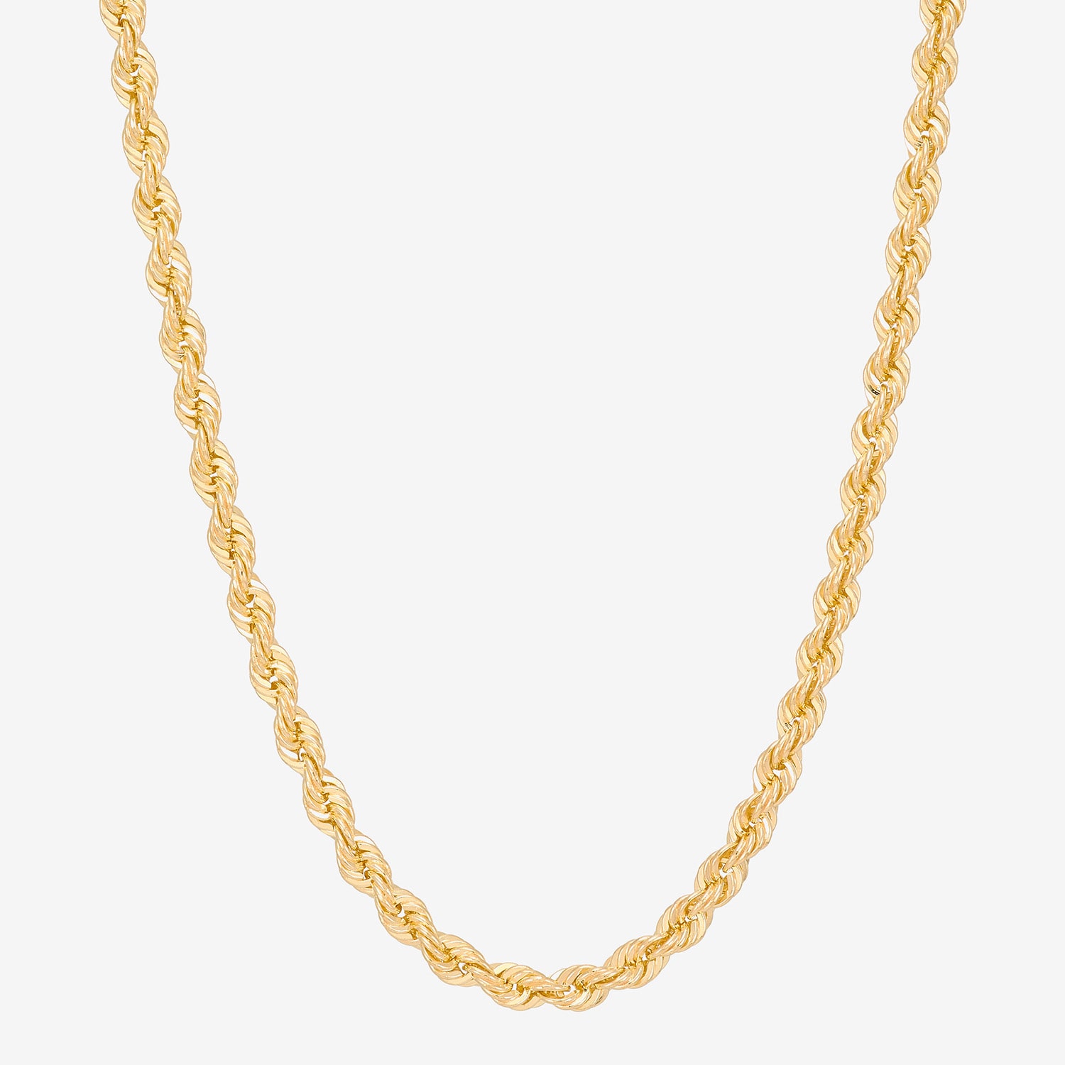 Bonded Brilliance Unisex Adult 14K Gold Bonded With Sterling Silver 20 Inch Rope Chain Necklace