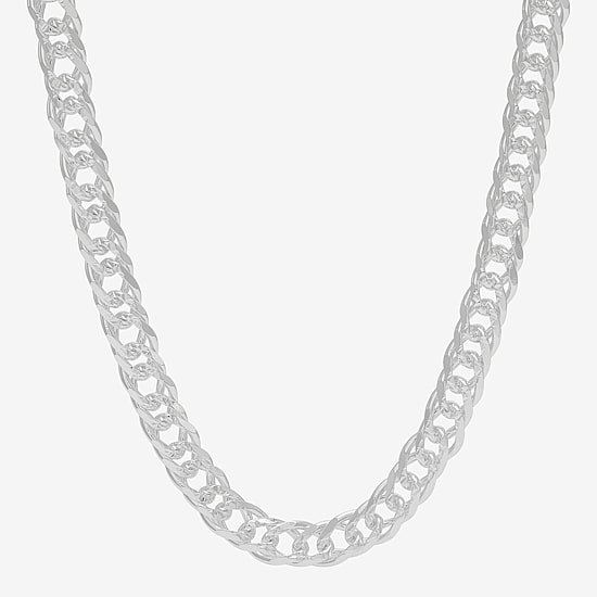 Womens Sterling Silver 20 Inch Curb Chain Necklace