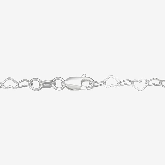 Made in Italy Womens Sterling Silver 7.5 Inch Solid Link Chain Bracelet