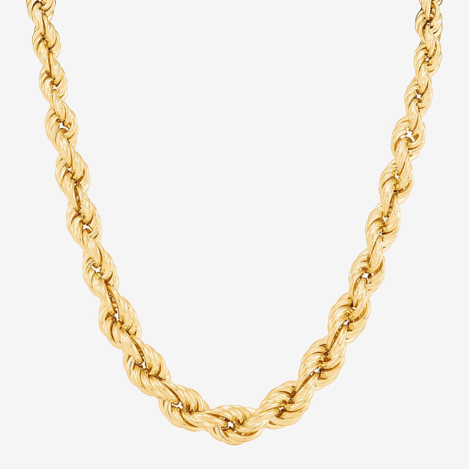 Made in Italy Womens 24K Gold Over Silver 18 Inch Rope Chain Necklace