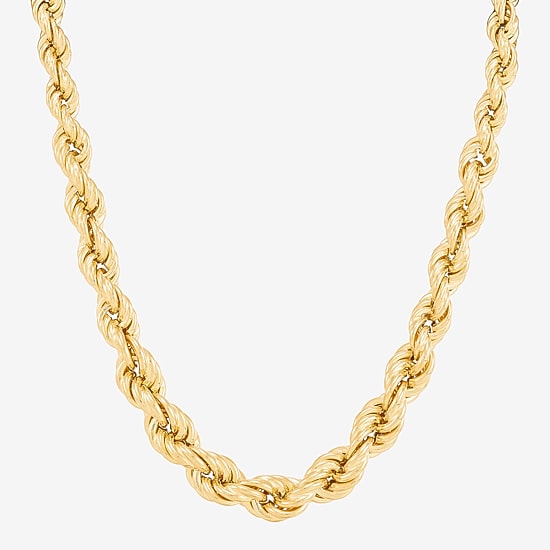 Made in Italy Womens 24K Gold Over Silver 18 Inch Rope Chain Necklace