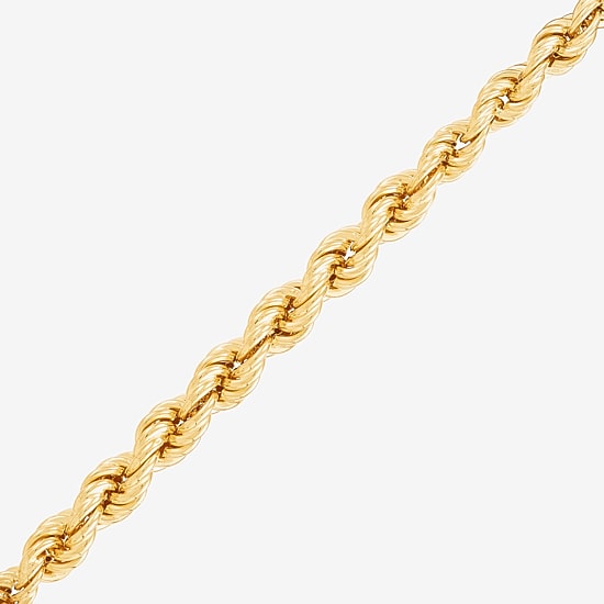 Made in Italy Womens 24K Gold Over Silver 18 Inch Rope Chain Necklace