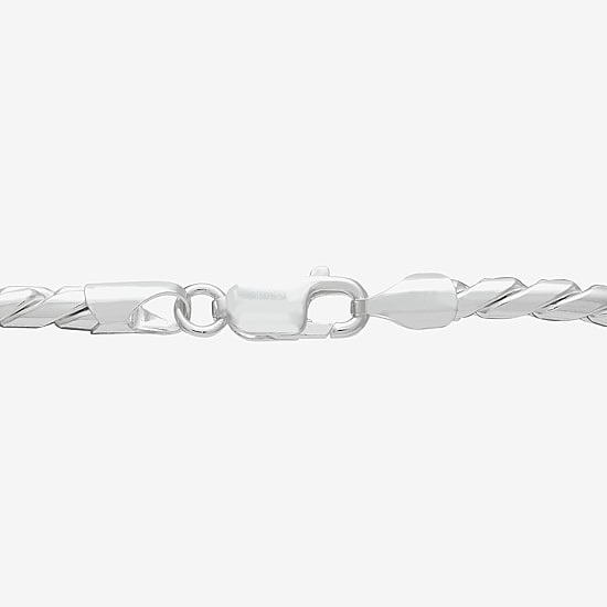 Made in Italy Mens Sterling Silver 8 1/2 Inch Solid Curb Chain Bracelet
