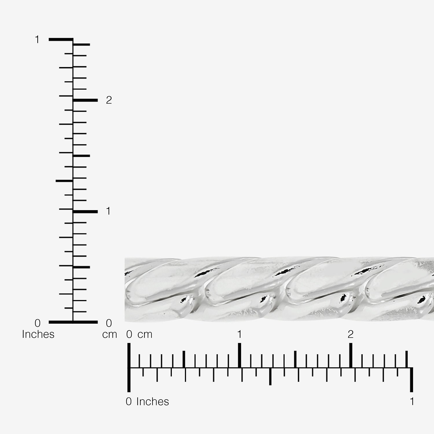 Made in Italy Mens Sterling Silver 8 1/2 Inch Solid Curb Chain Bracelet