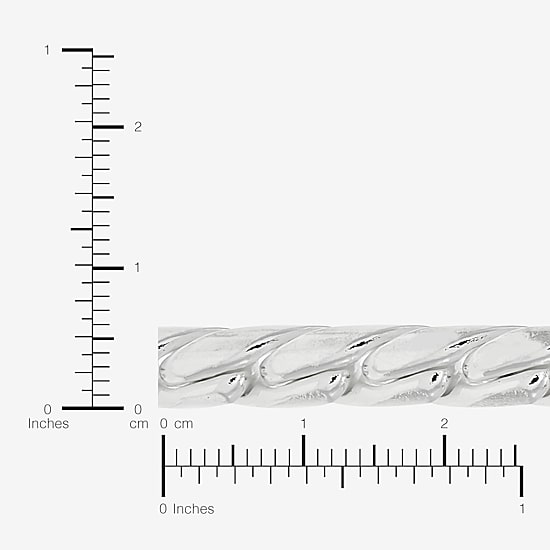 Made in Italy Mens Sterling Silver 8 1/2 Inch Solid Curb Chain Bracelet