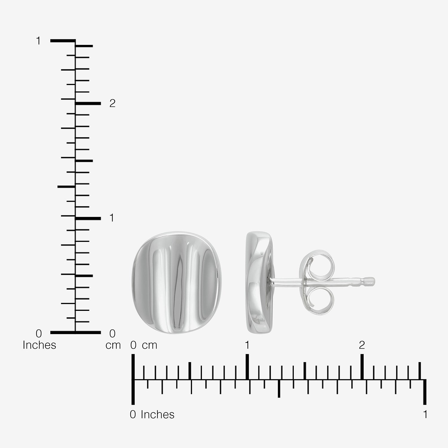 Limited Quantities! Sterling Silver 10.8mm Round Stud Earrings