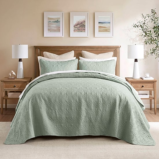 Madison Park Mansfield Oversized Antimicrobial Treated 3pc Bedspread Set