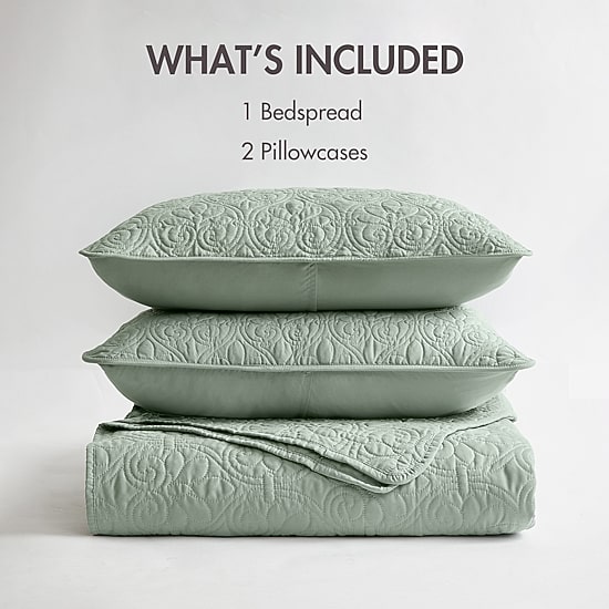 Madison Park Mansfield Oversized Antimicrobial Treated 3pc Bedspread Set