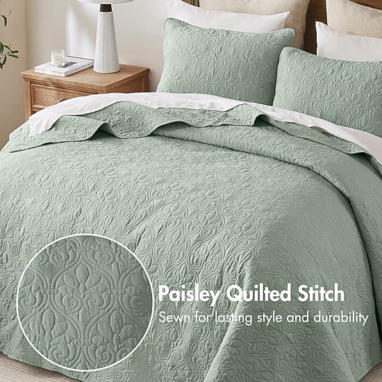 Madison Park Mansfield Oversized Antimicrobial Treated 3pc Bedspread Set