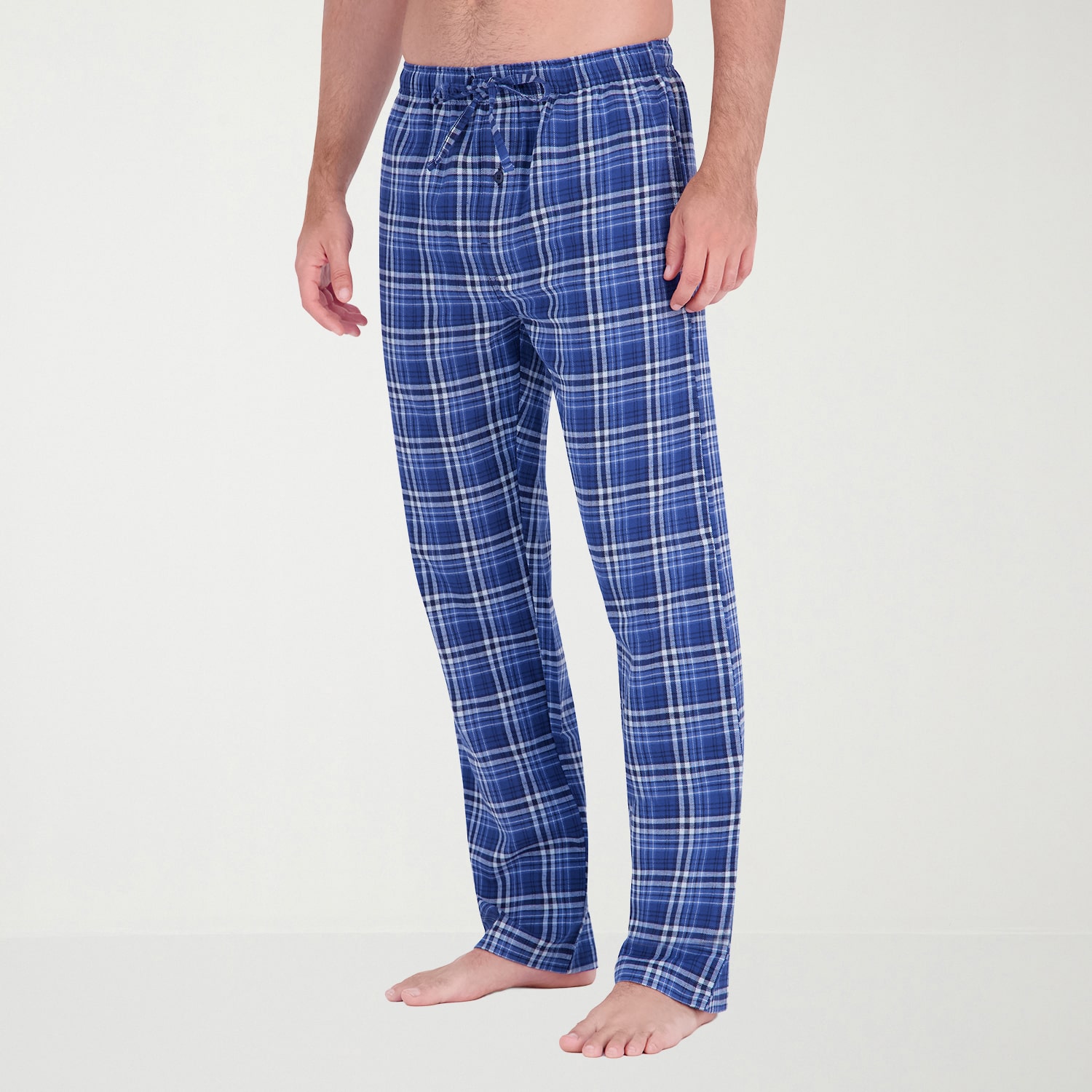 Hanes Mens Crew Neck Long Sleeve 2-pc. Pajama Set