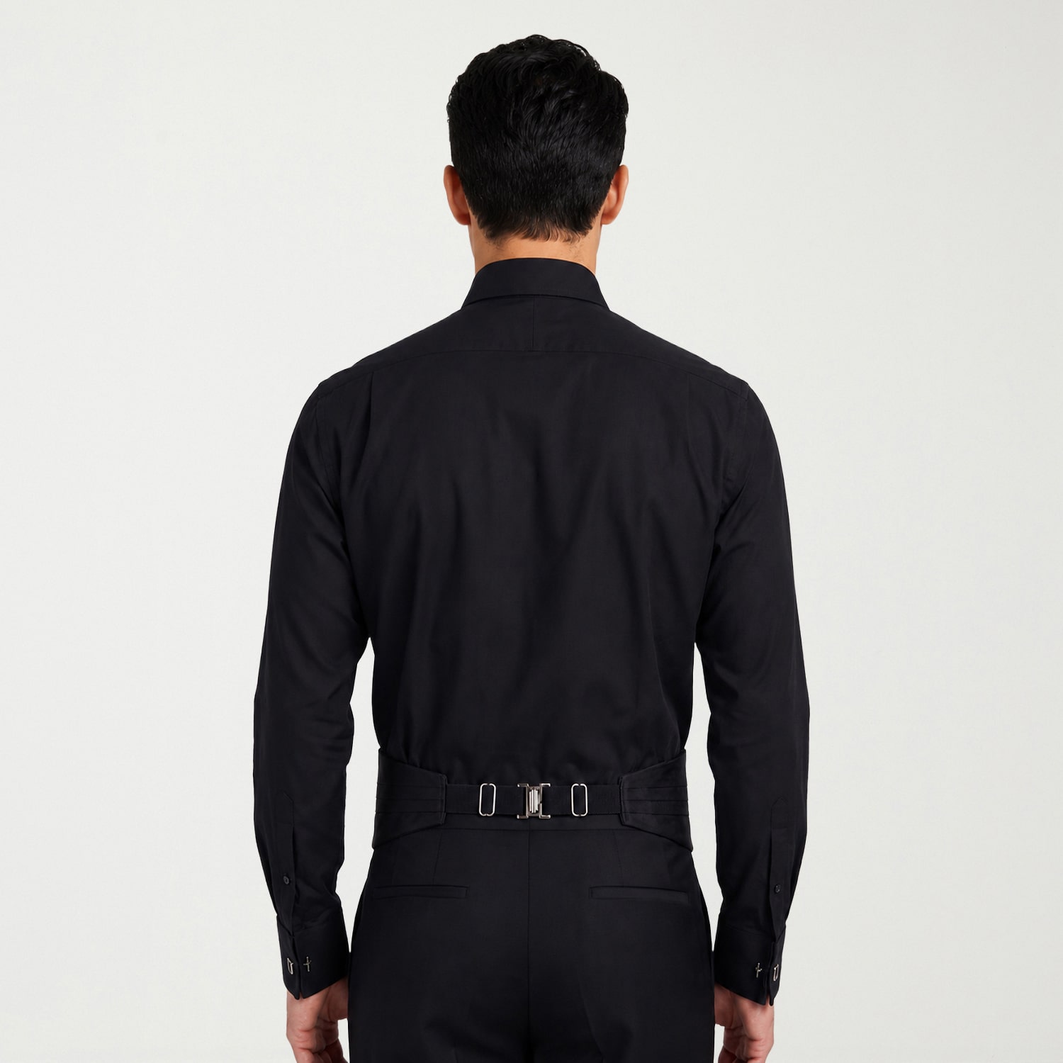 Nick Graham Fitted 4-Piece Tuxedo Mens Modern Fit Easy Care Stretch Fabric Long Sleeve Dress Shirt