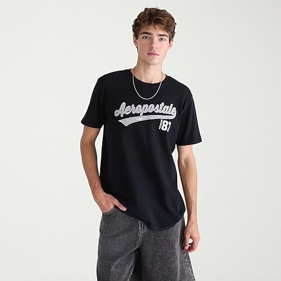 AEROPOSTALE Mens Crew Neck Short Sleeve Classic Fit Graphic T-Shirt