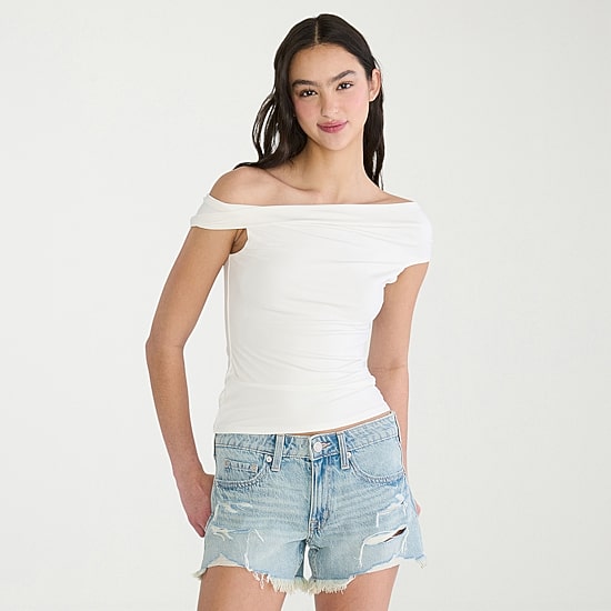 AEROPOSTALE Womens Straight Neck Short Sleeve T-Shirt
