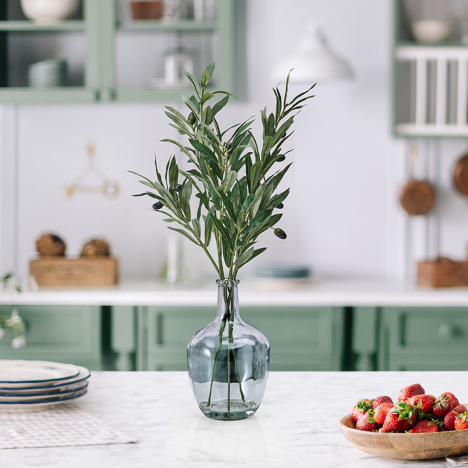 Elements Glass Vase Artificial Plant