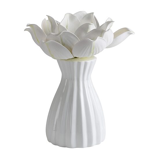 Merkury Innovations Faux Flower Warm White Led Ceramic Base Battery Powered Ceramic Table Lamp