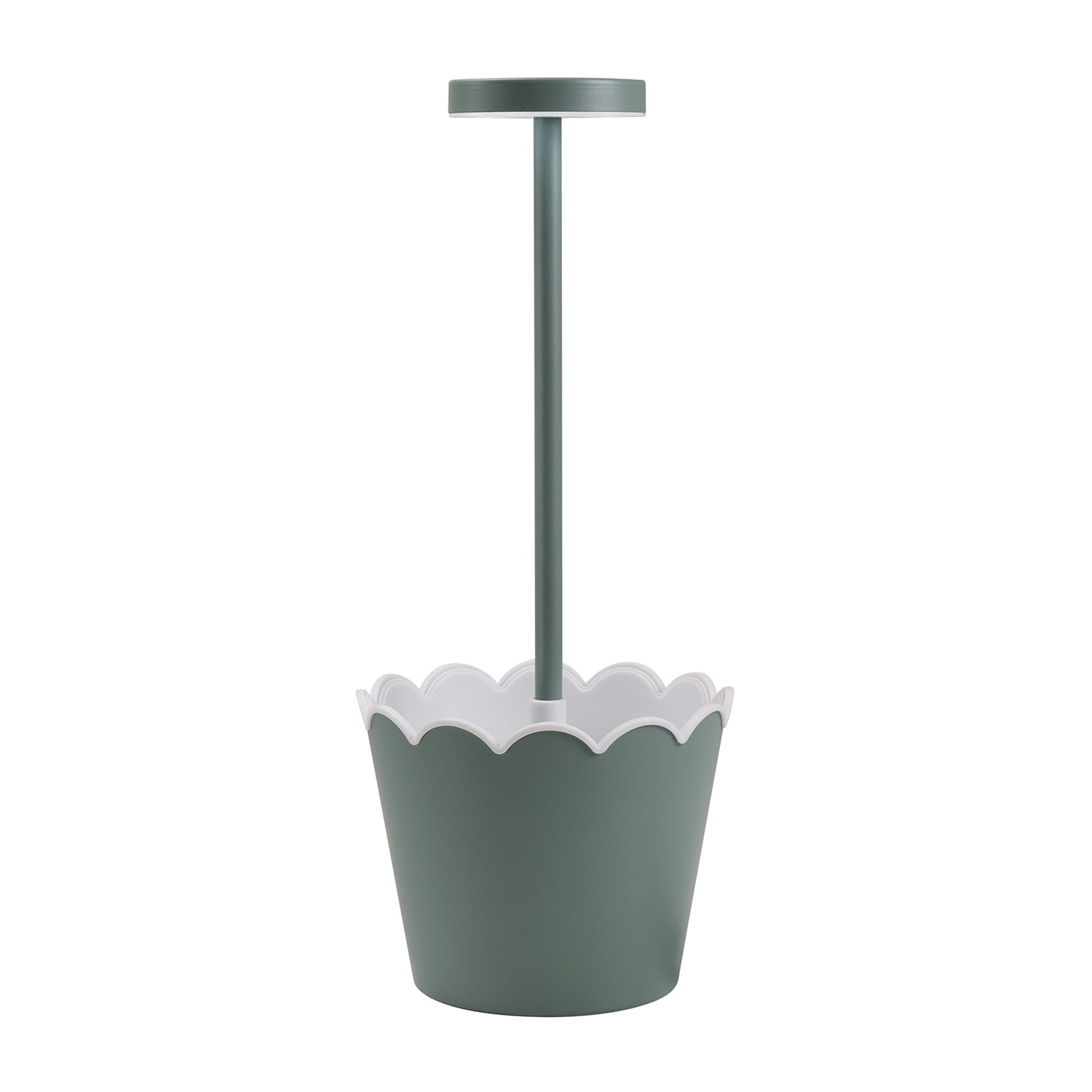 Merkury Innovations Led Touch Control Rechargeablebbattery Waterproof Planter Plastic Table Lamp