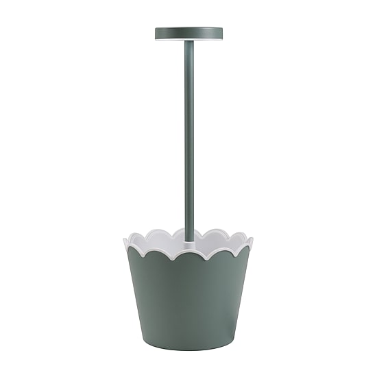 Merkury Innovations Led Touch Control Rechargeablebbattery Waterproof Planter Plastic Table Lamp