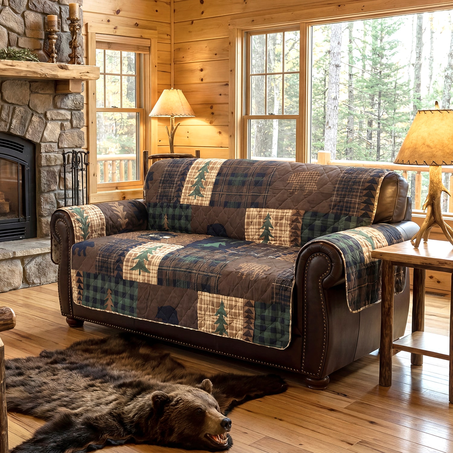 Your Lifestyle By Donna Sharp Brown Bear Cabin Sofa Protector