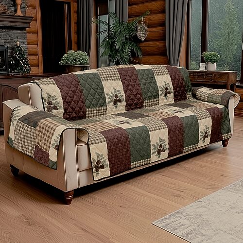 Your Lifestyle By Donna Sharp Pine Panels Sofa Protector, One Size, Brown