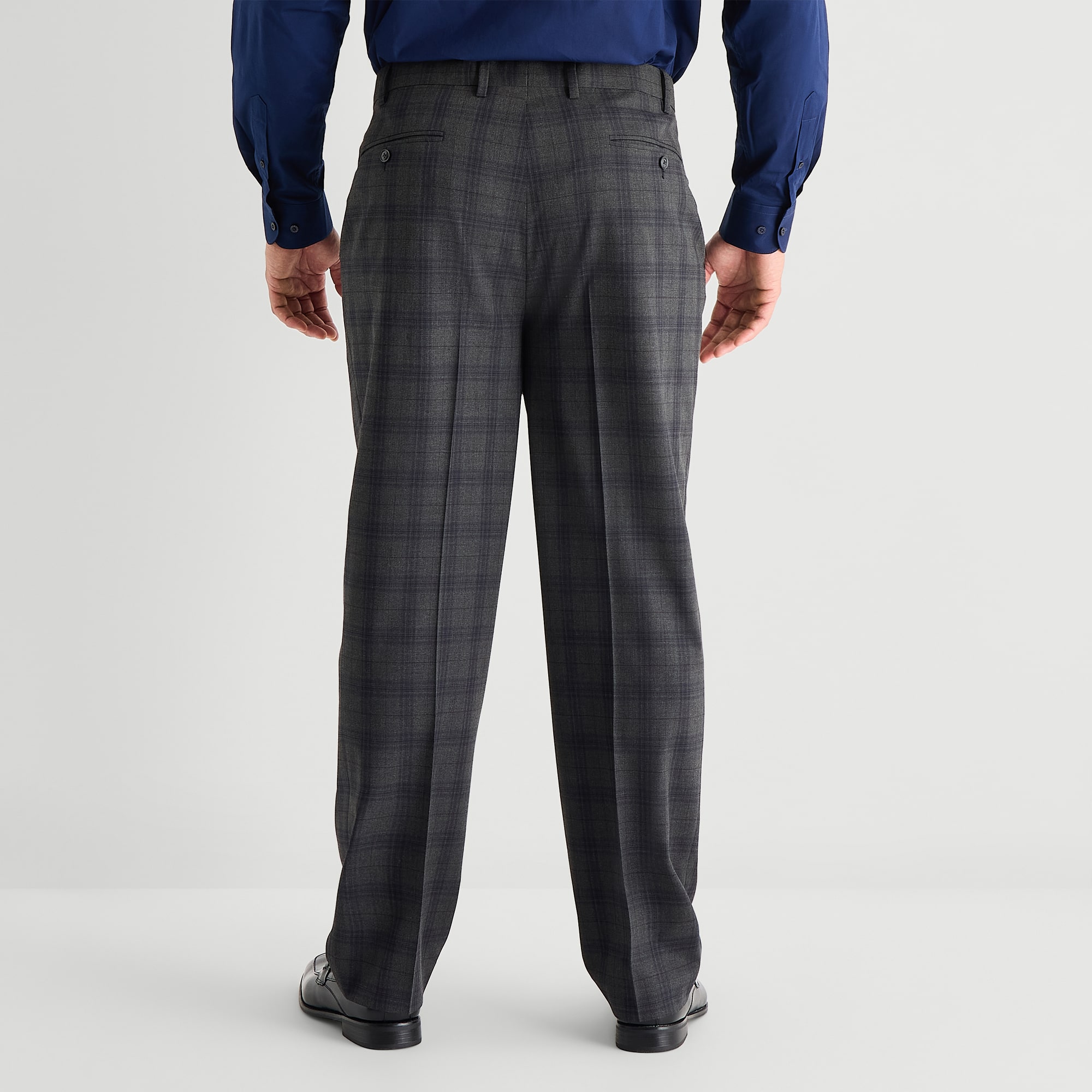 Shaquille O'Neal XLG™ Mens Big and Tall Stretch Fabric Regular Fit Plaid Flat Front Suit Pant