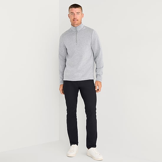 Stylus Mens Mock Neck Long Sleeve Quarter-Zip Pullover