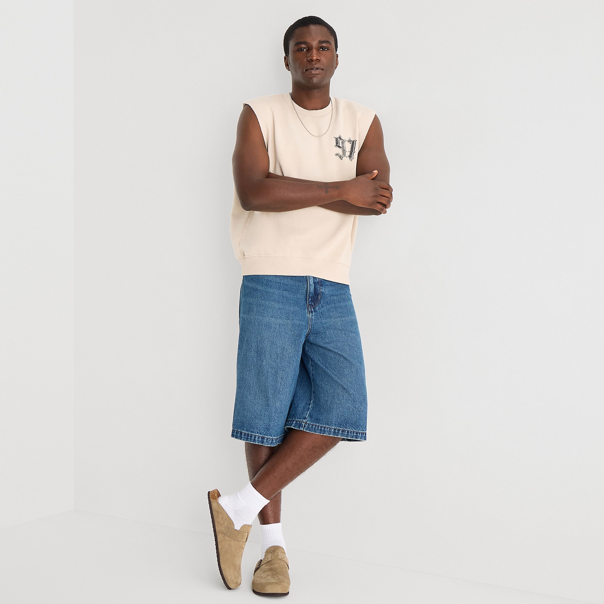 Arizona Mens Crew Neck Fleece Sleeveless Tank Top