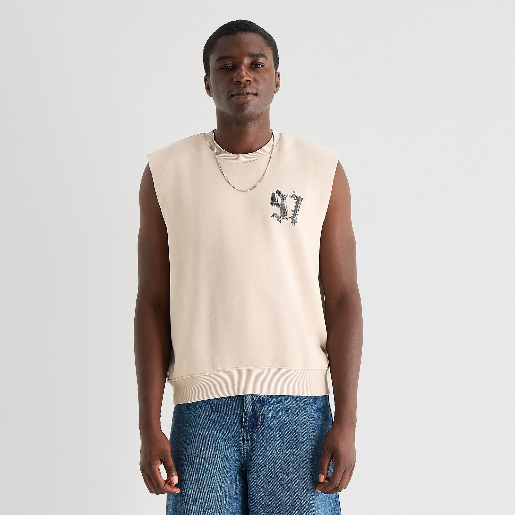 Arizona Mens Crew Neck Fleece Sleeveless Tank Top