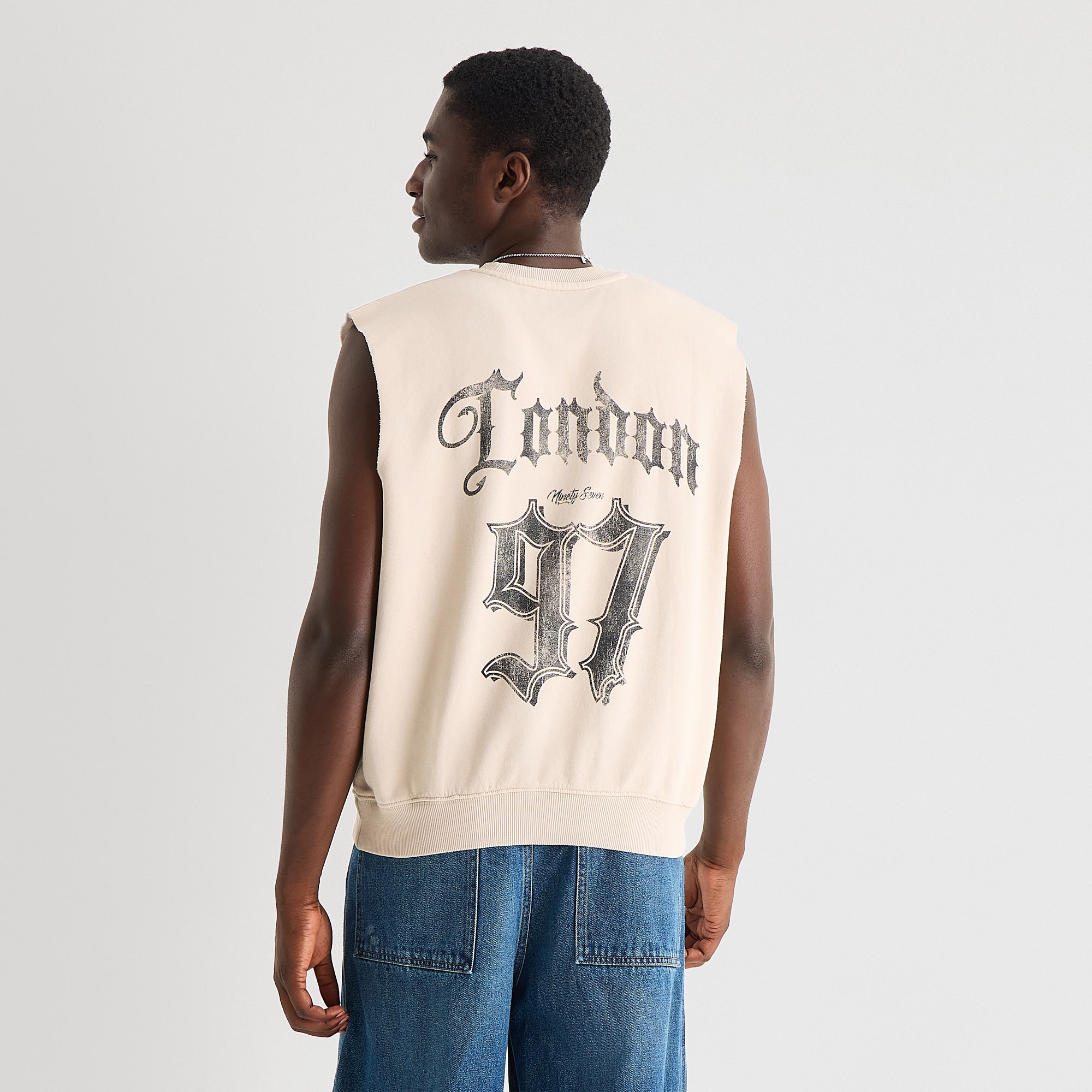 Arizona Mens Crew Neck Fleece Sleeveless Tank Top