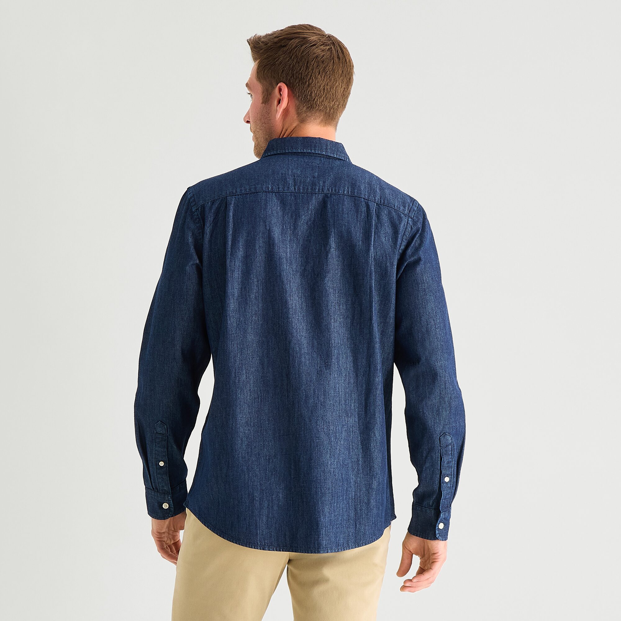 St. John's Bay Denim Mens Long Sleeve Classic Fit Button-Down Shirt