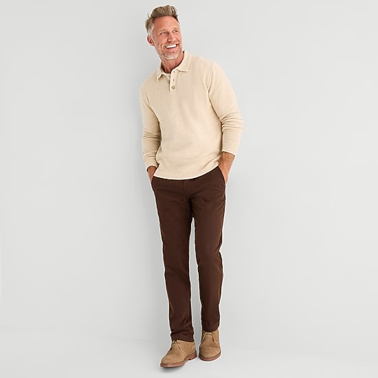 St. John's Bay Cozy Polo Mens Long Sleeve Pullover Sweater