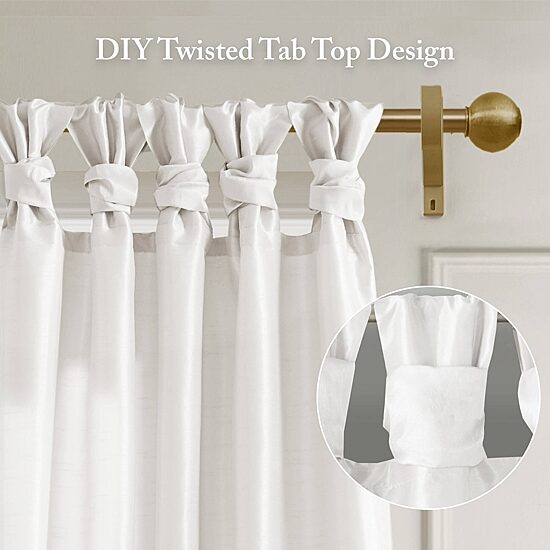 Madison Park Natalie Twist Tab Tab Top Light-Filtering Set of 2 Curtain Panel