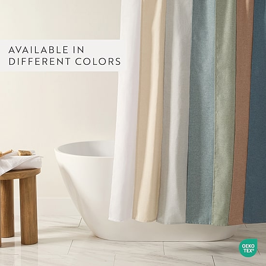Casual Comfort Linen-Look  Solid Shower Curtain