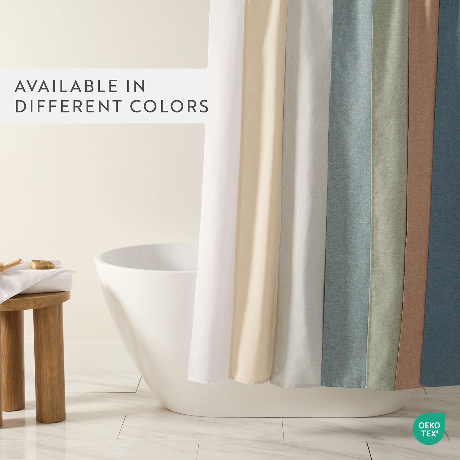 Casual Comfort Linen-Look  Solid Shower Curtain