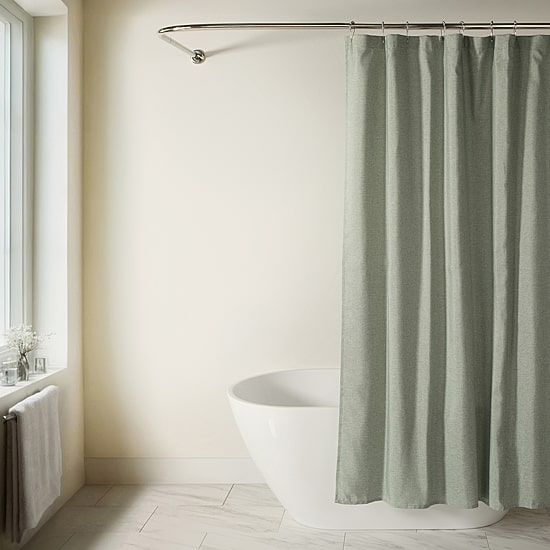 Casual Comfort Linen-Look  Solid Shower Curtain