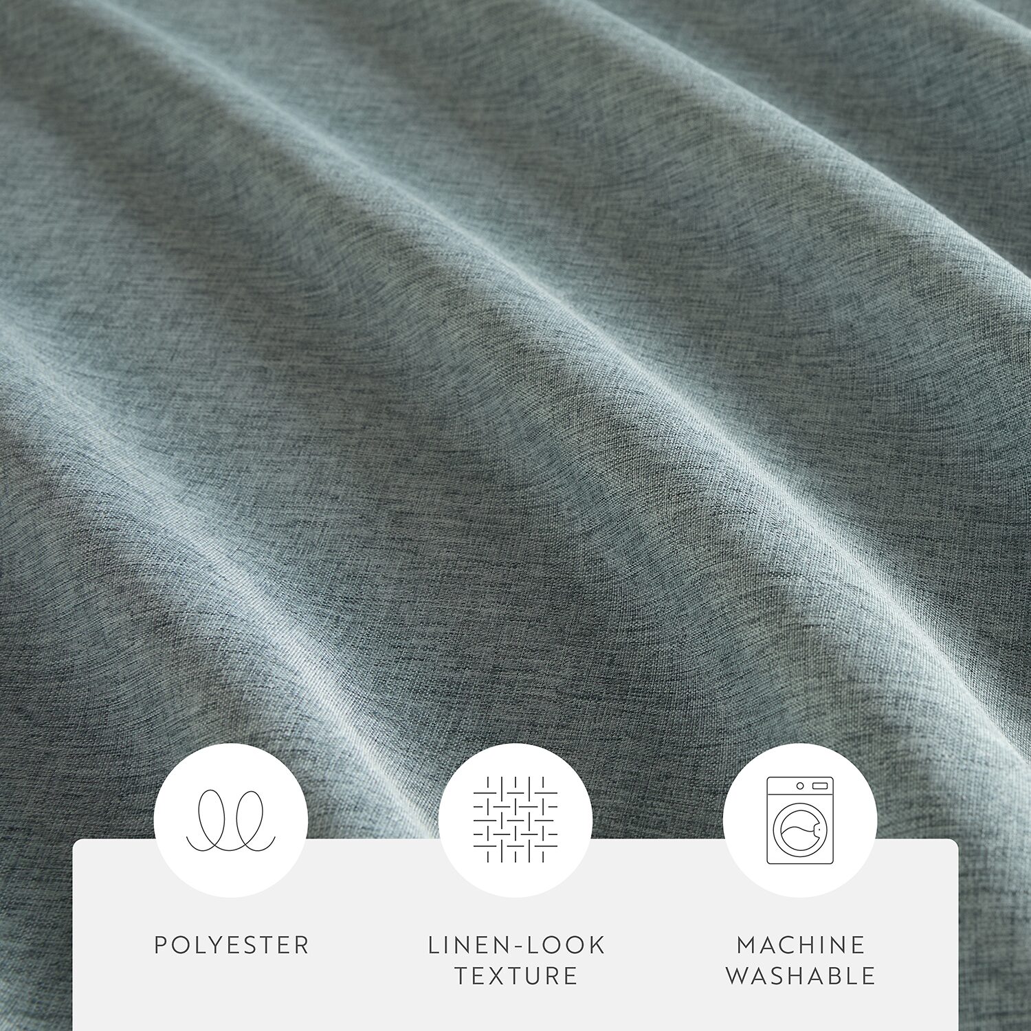 Casual Comfort Linen-Look  Solid Shower Curtain
