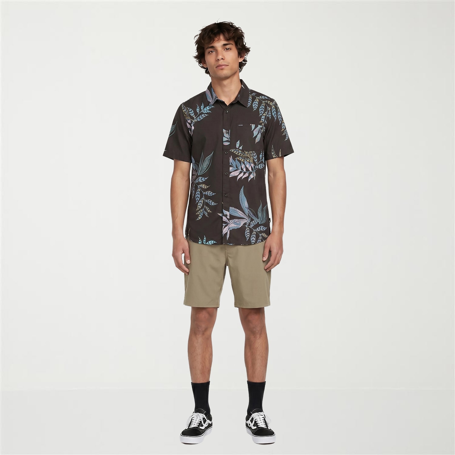 VOLCOM Mens Short Sleeve Regular Fit Button-Down Shirt