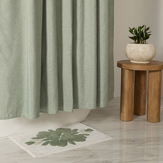 Casual Comfort Linen-Look  Solid Shower Curtain