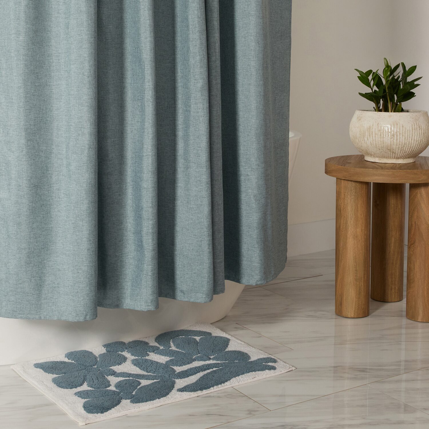 Casual Comfort Linen-Look  Solid Shower Curtain