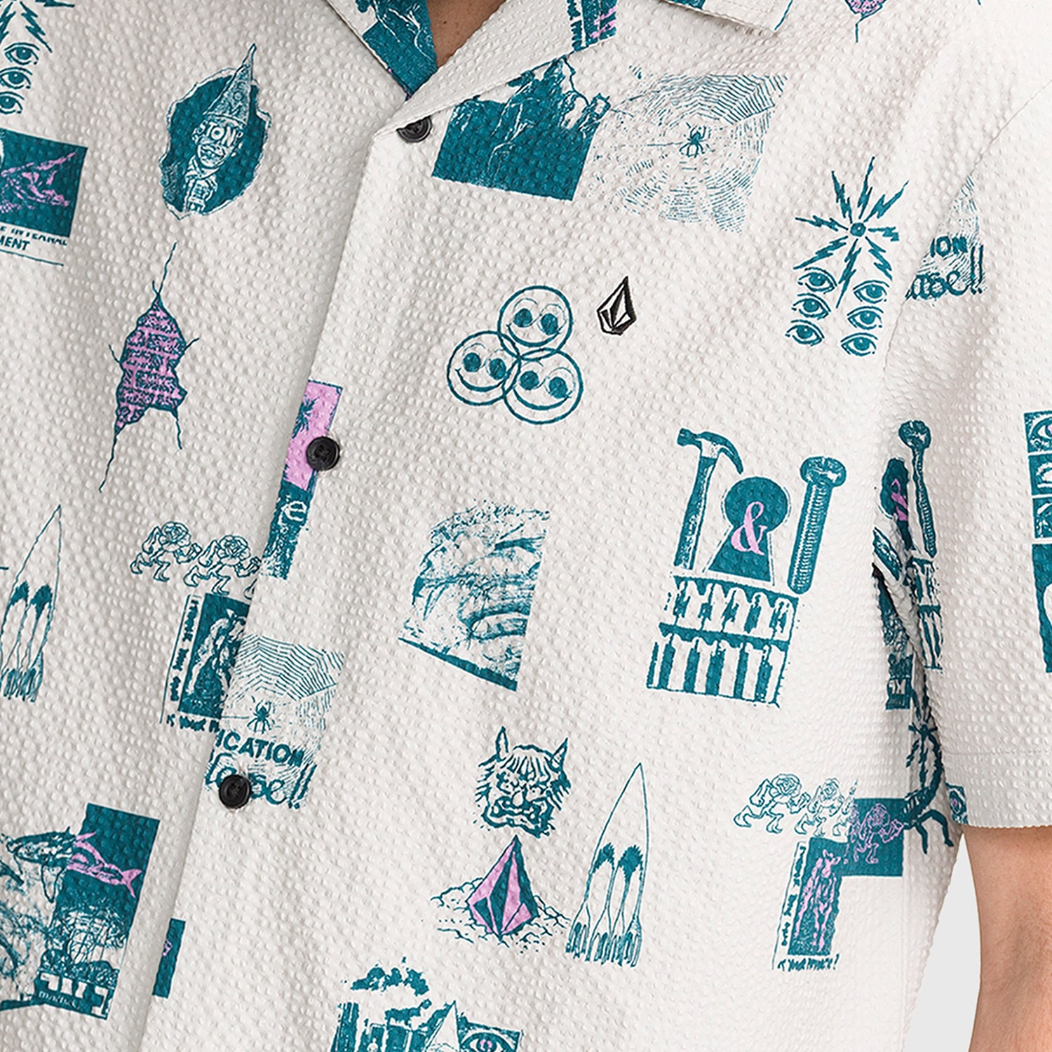 VOLCOM Mens Short Sleeve Camp Shirt
