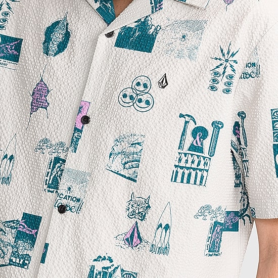 VOLCOM Mens Short Sleeve Camp Shirt