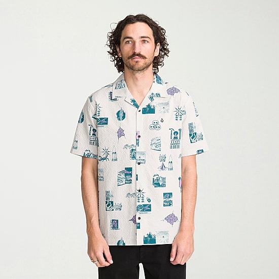 VOLCOM Mens Short Sleeve Camp Shirt