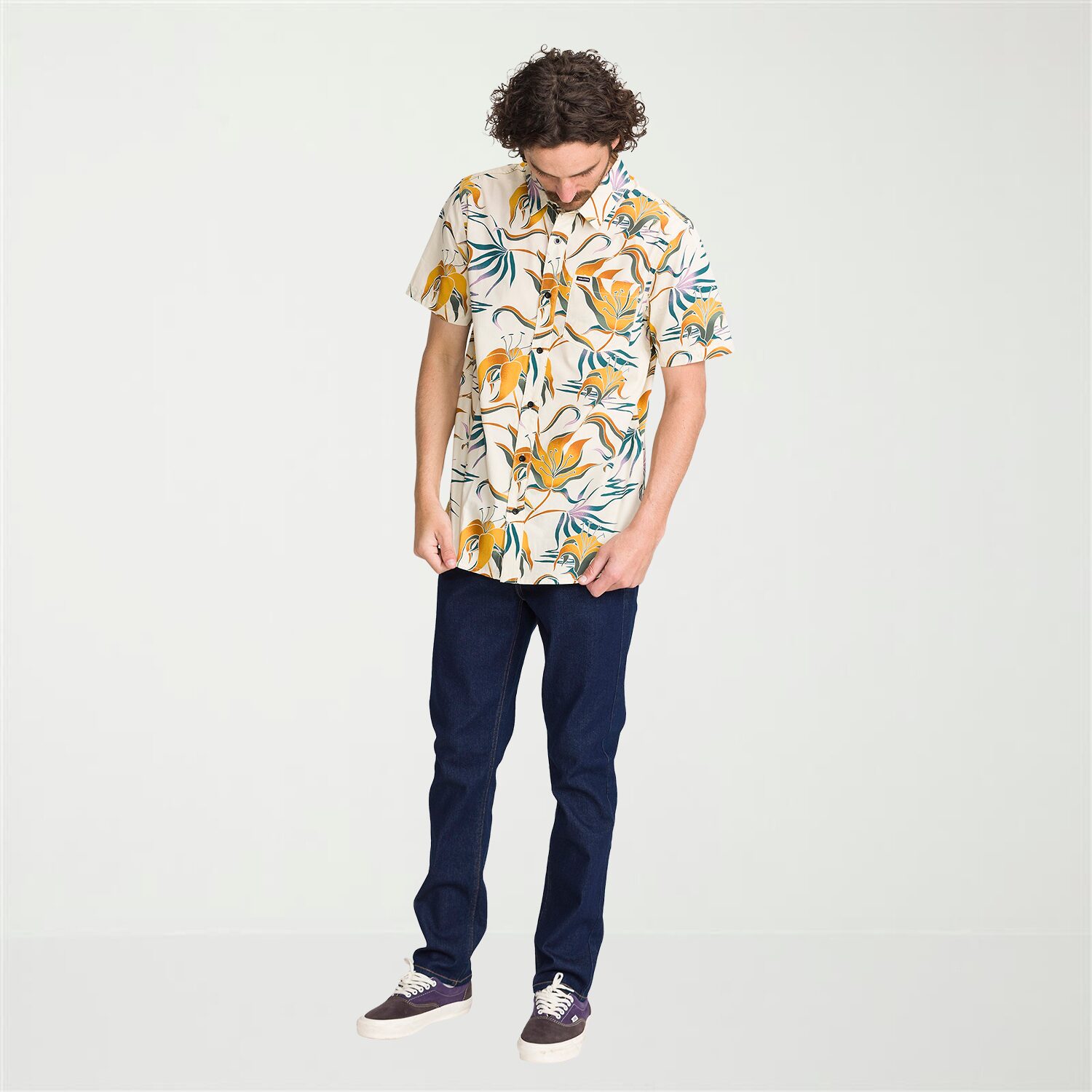 VOLCOM Mens Short Sleeve Regular Fit Button-Down Shirt