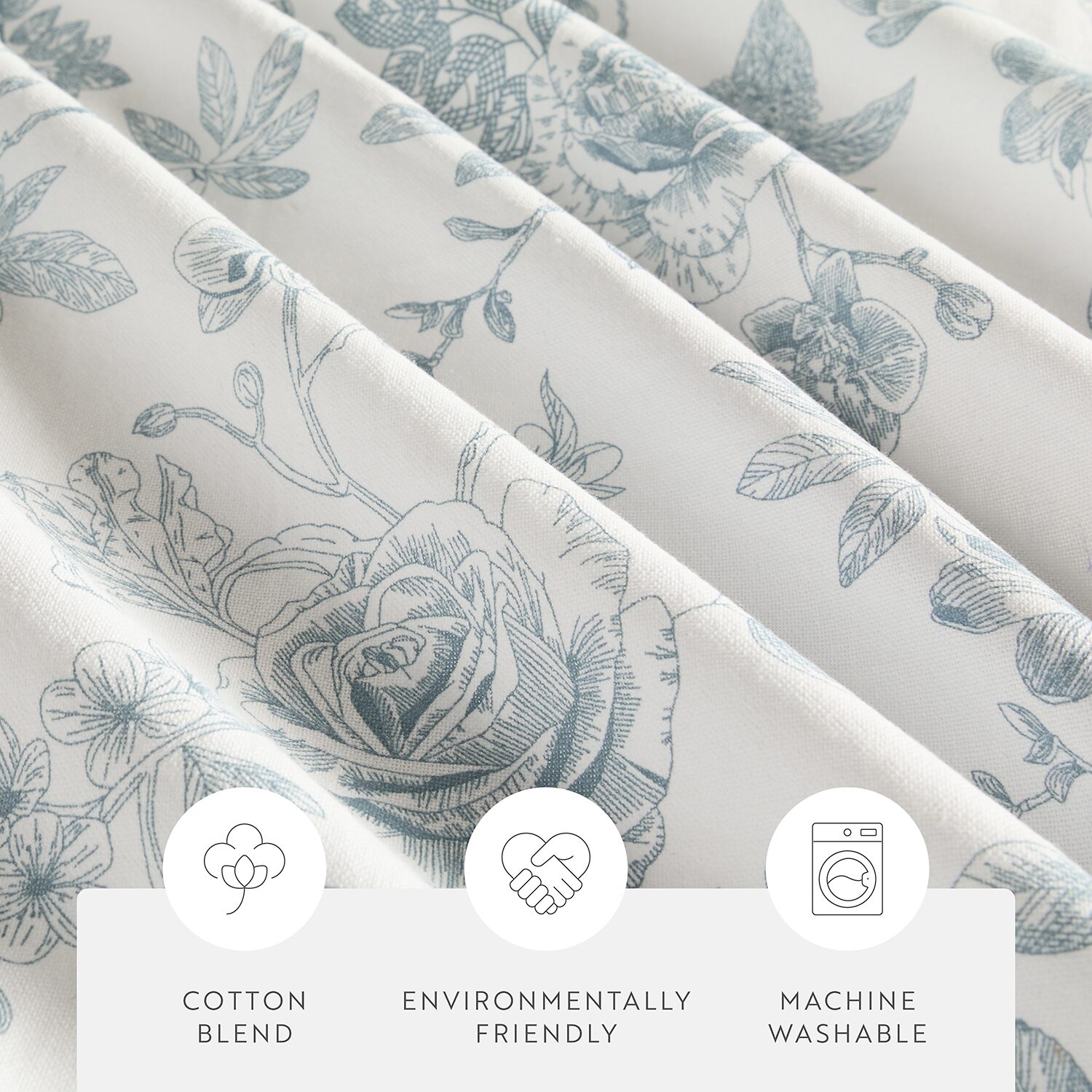 Casual Comfort Cotton Blend Floral Shower Curtain