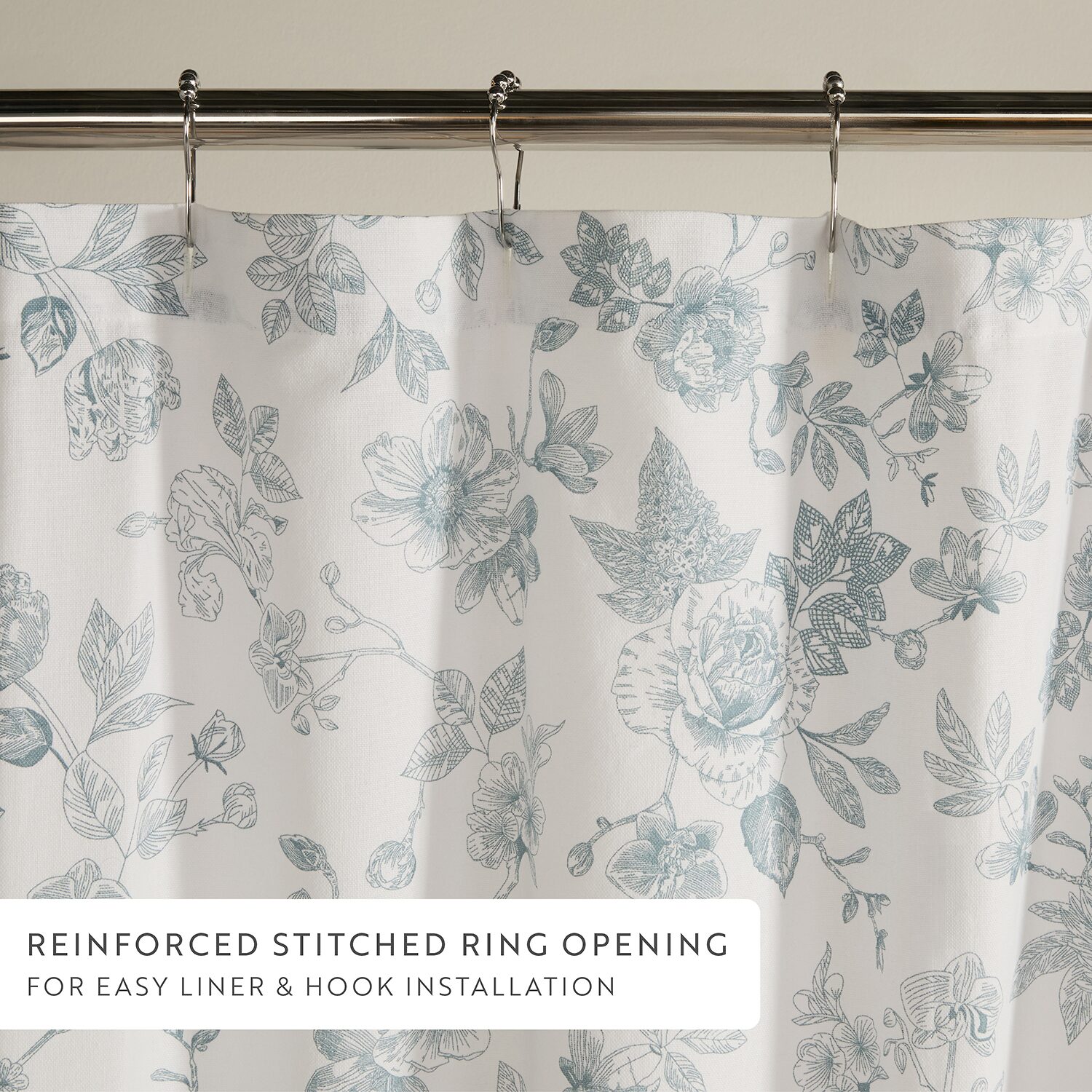 Casual Comfort Cotton Blend Floral Shower Curtain