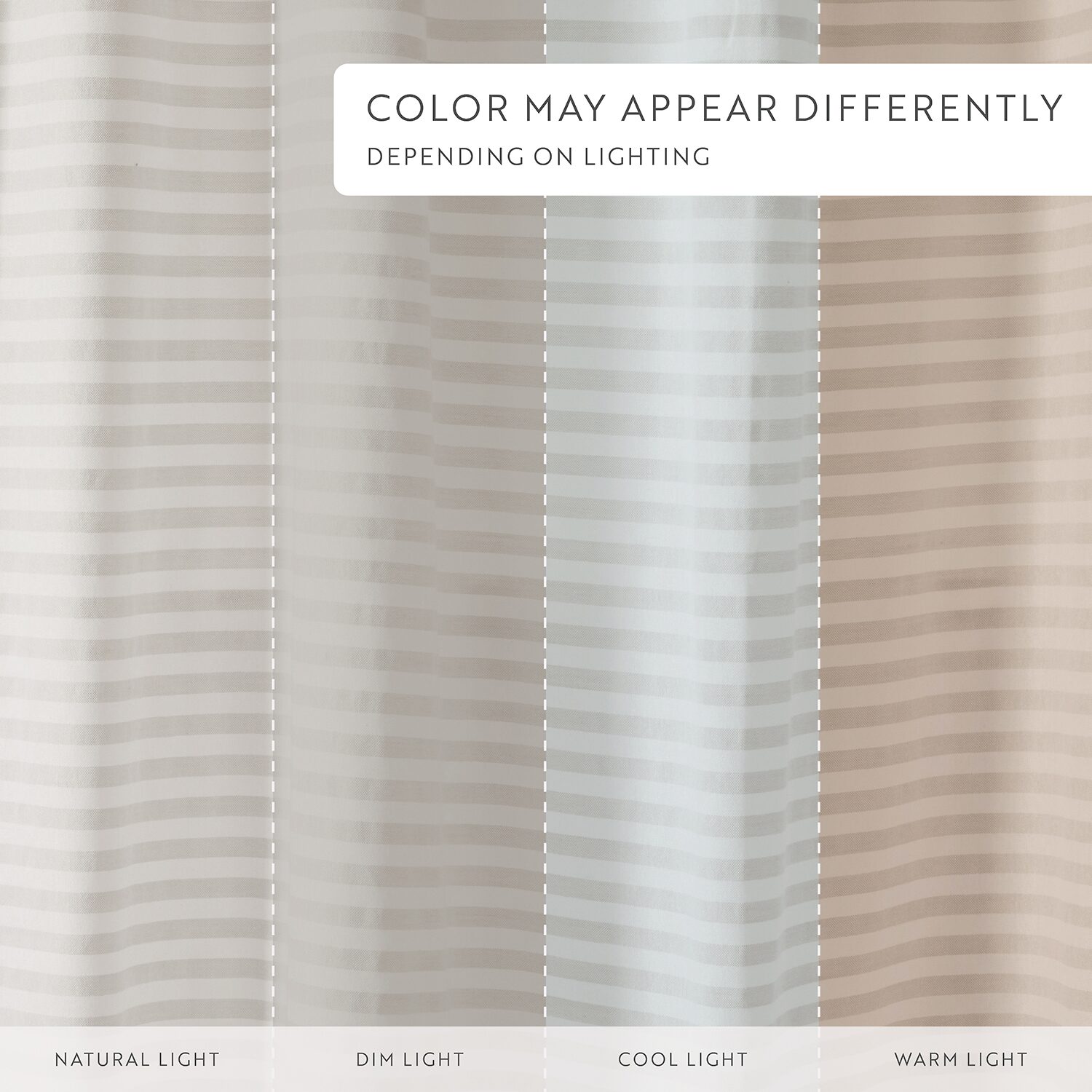 Casual Comfort Cotton Blend Classic Stripe Printed Shower Curtain